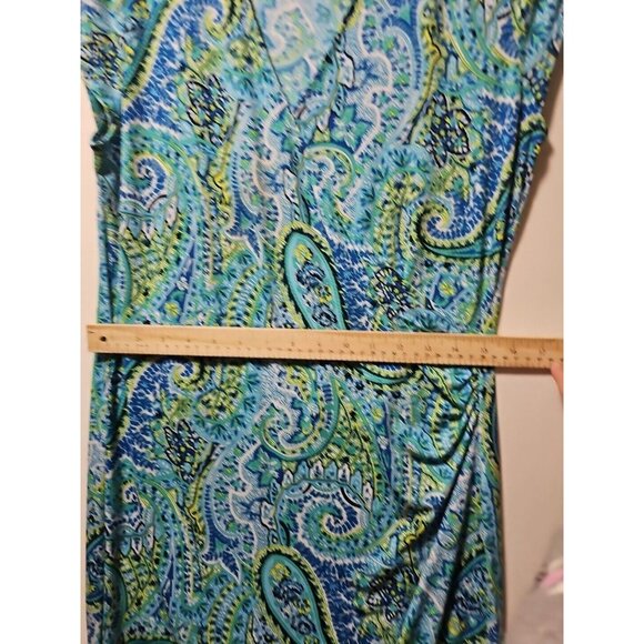Jones New York Signature Midi Dress Medium Paisley Travel Beach Vacation Stretch - Picture 7 of 8